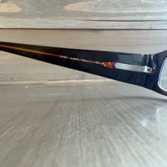 CHANEL Rectangular Tortoiseshell Eyeglasses Frames | Made in Italy | Logo Arms - Picture 4 of 5